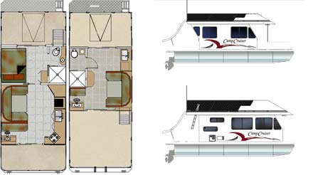 CampCruiser3112 Houseboat Floorplan