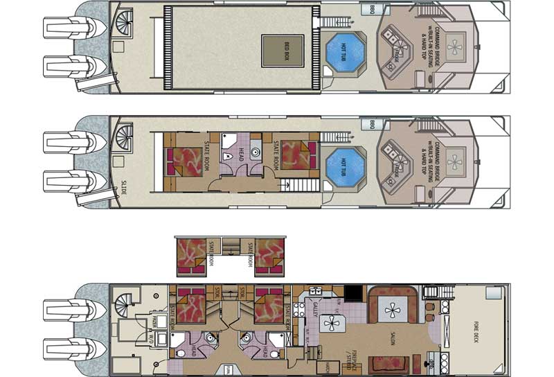 Custom Houseboat Sales and Manufacturing: Floorplans